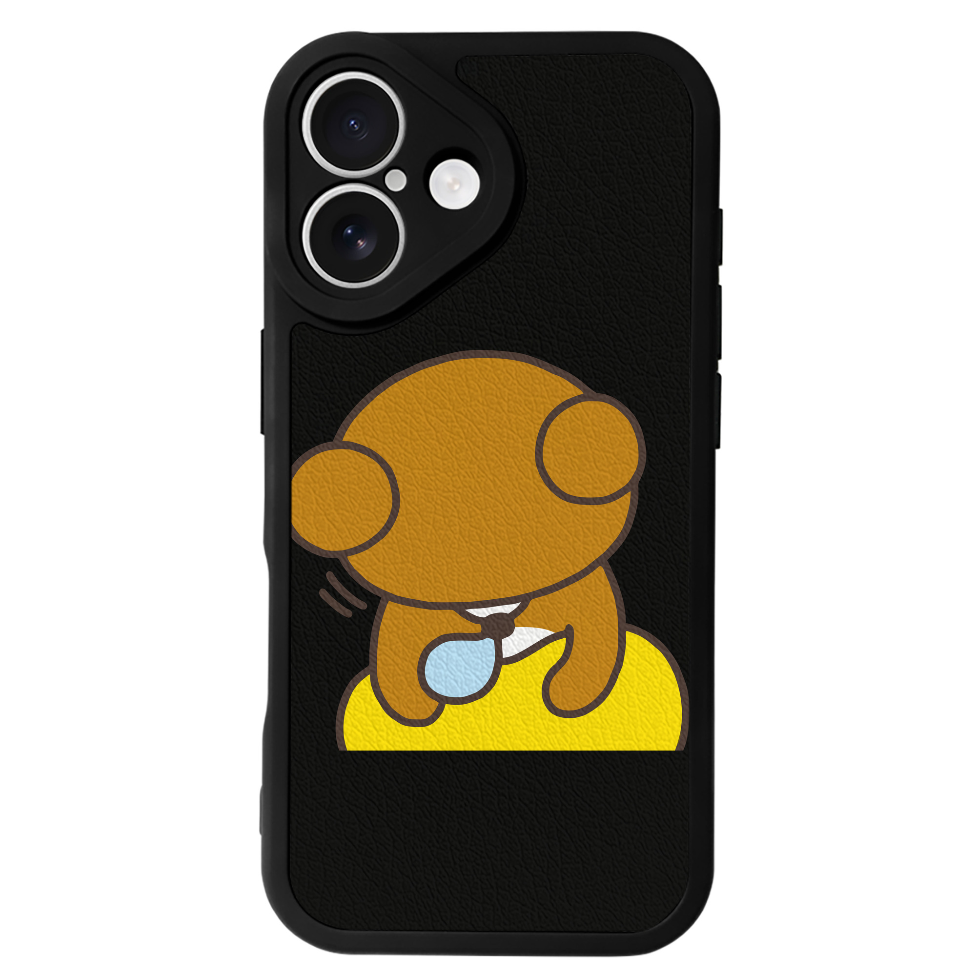 （画像用） リラックマ リラックマ キイロイトリ Rilakkuma Korilakkuma Kiiroitori 【iPhone 16シリーズ対応】シリコンスマホケース（レザー調） 材質：シリコン